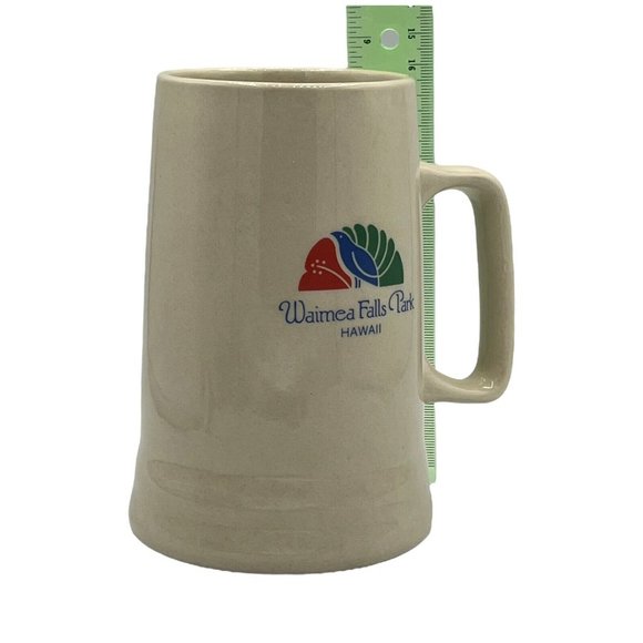 Waimea Falls Park Hawaii Pottery Beer Stein Coffee Mug Bird Logo Red Blue Green - Picture 8 of 9